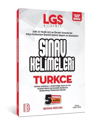 LGS Türkçe Sınav Kelimeleri 5 Deneme İlaveli