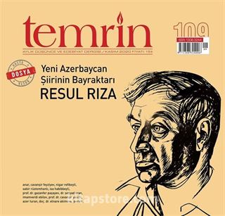 Temrin Aylık Edebiyat Dergisi Sayı:109 Kasım 2020
