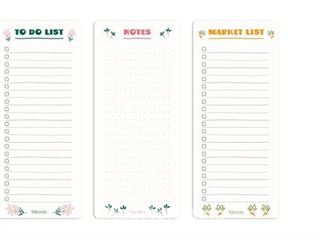 Mini Çiçekli 3'lü Bloknot Seti (To-Do List, Market List - Notes)