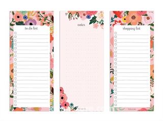 Çiçekli 3'lü Bloknot Seti (To-Do List, Market List - Notes)