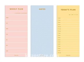 Minimal 3'lü Bloknot Seti (Weekly Plan, Notes - Today's Plan)