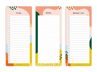 Geometrik 3'lü Bloknot Seti (To-Do, Market List - Notes)