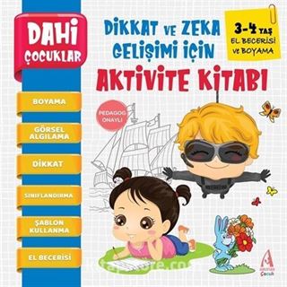 Dahi Çocuklar Aktivite Kitabı 3-4 Yaş / El Becerisi Ve Boyama
