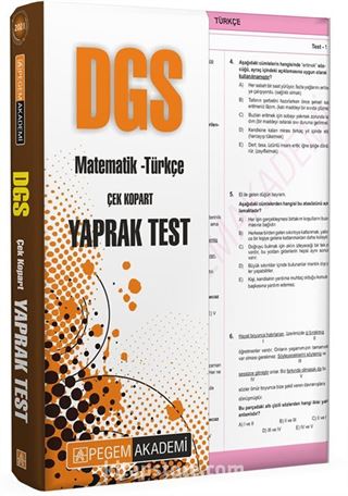 2021 DGS Çek Kopar Yaprak Test Matematik - Türkçe
