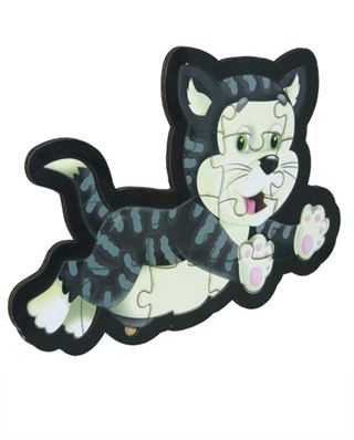 Ahşap Yap-Boz - Kedi (15 Parça) (Hikayeli)