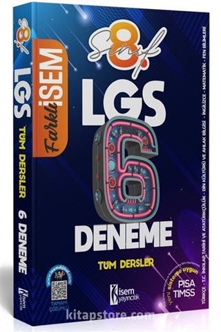 2021 Farklı İsem LGS 8. Sınıf Tüm Dersler Dijital Çözümlü 6 Deneme