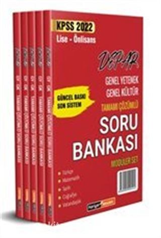 2022 KPSS Lise ve Önlisans Depar GYGK Tamamı Çözümlü Soru Bankası Seti