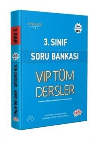 3.Sınıf Vıp Tüm Dersler Soru Bankası Mavi Kitap