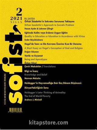 Sofist Uluslararası Felsefe Dergisi Sayı:2 Nisan 2021