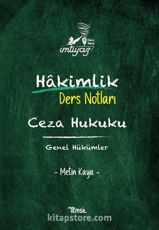 İmtiyaz Ceza Hukuku Genel Hükümler Hakimlik Ders Notları