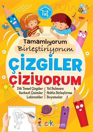 Tamamlıyorum Birleştiriyorum Çizgiler Çiziyorum