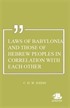 Laws of Babylonia and Those of Hebrew Peoples in Correlation with Each Other
