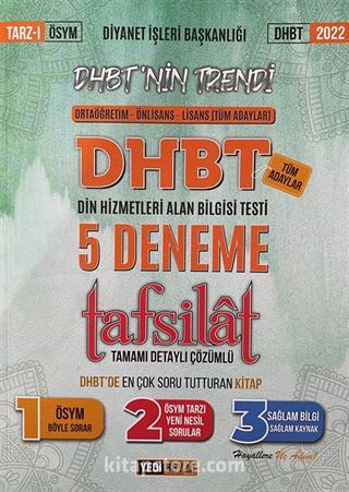 2022 DHBT Tafsilat Tamamı (Detaylı) Çözümlü 5 Deneme