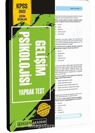 2022 KPSS Eğitim Bilimleri Gelişim Psikolojisi Yaprak Test