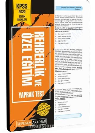 2022 KPSS Eğitim Bilimleri Rehberlik ve Özel Eğitim Yaprak Test