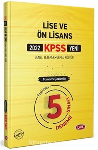 2022 KPSS Lise Ve Ön Lisan Tamamı Çözümlü 5 Deneme Sınavı