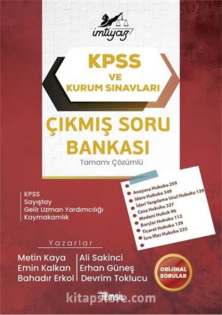 İmtiyaz KPSS ve Kurum Sınavları Çıkmış Soru Bankası