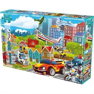 Laço Şehirdeki Taşıtlar 100 Parça Kutu Puzzle(73498)