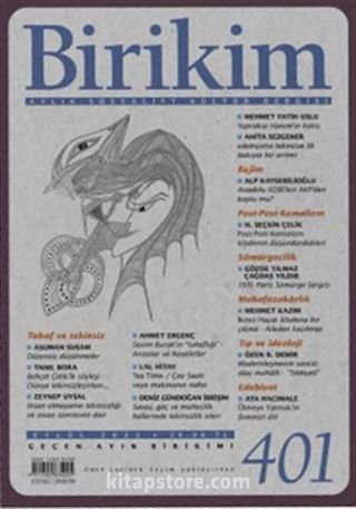 Birikim Aylık Sosyalist Kültür Dergisi Sayı:401 Eylül 2022