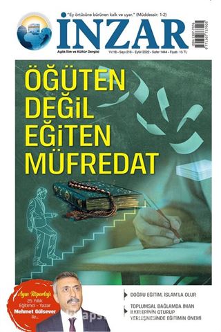 İnzar Dergisi Sayı: 216 - Eylül 2022