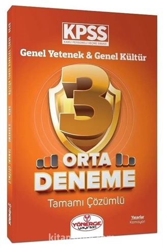 KPSS Genel Yetenek Genel Kültür Orta 3 Deneme Tamamı Çözümlü