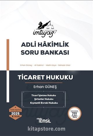 İmtiyaz Adli Hakimlik Soru Bankası Ticaret Hukuku