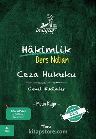 İmtiyaz Ceza Hukuku Genel Hükümler Hakimlik Ders Notları