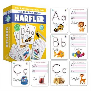 Okul Öncesi Eğitim Kartları Yaz Sil Aktivite Kartları Harfler (380939)