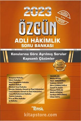 2023 Özgün Adli Hakimlik Soru Bankası