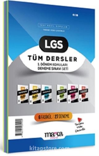 2025 LGS 1.Dönem Konuları Tüm Dersler Deneme Sınavı Seti 6 Fasikül 27 Deneme
