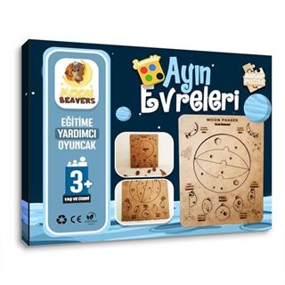 Ayın Evreleri Boyanabilir Ahşap Puzzle (3+ Yaş)