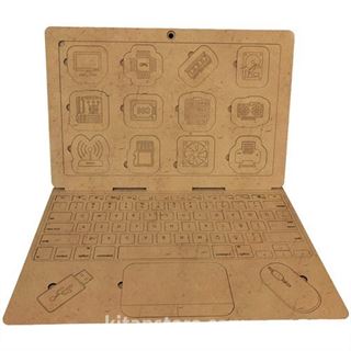 Ahşap Laptop Bilgisayar Boyanabilir (4+ Yaş)