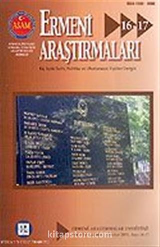 Sayı:16-17-Ermeni Araştırmaları Kış 2004-İlkbahar 2005