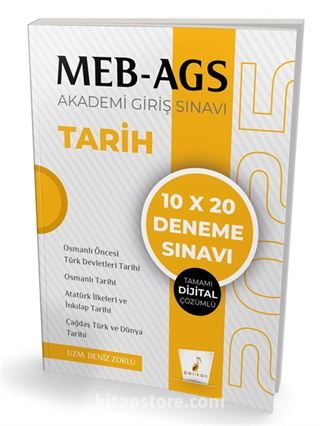 MEB - AGS Hazırlık Tarih 10x20 Tamamı Dijital Çözümlü Deneme Sınavı