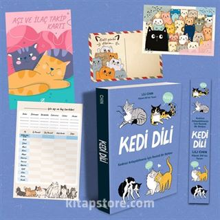 Kedi Dili Özel Set (Aşı Takip Kartı - Kartpostal ve Ayraç İlaveli)