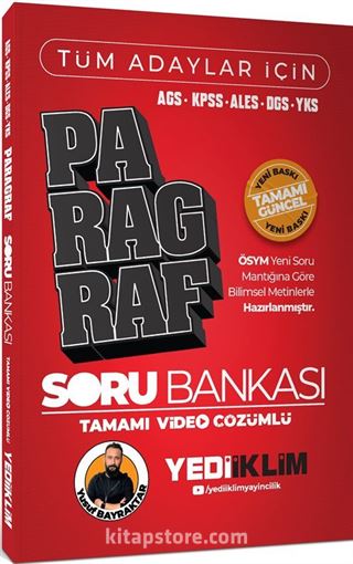 AGS KPSS ALES DGS YKS Tüm Adaylar İçin Paragraf Tamamı Video Çözümlü Soru Bankası