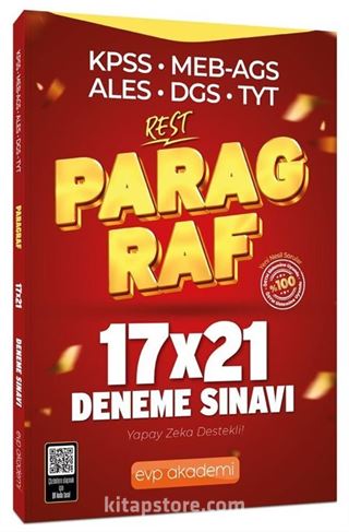 KPSS MEB-AGS ALES DGS TYT Paragraf REST 17x21 Deneme Çözümlü