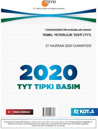 2020 TYT Çıkmış Sorular (Tıpkı Basım-Kapaksız Fasikül)