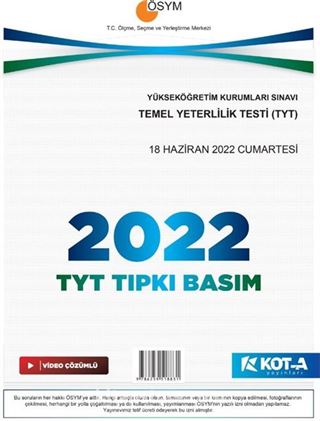 2022 TYT Çıkmış Sorular (Tıpkı Basım-Kapaksız Fasikül)
