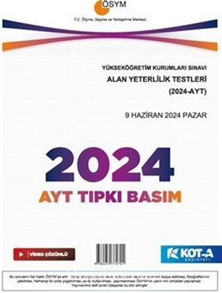 2024 AYT Çıkmış Sorular (Tıpkı Basım-Kapaksız Fasikül)