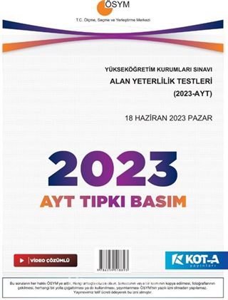 2023 AYT Çıkmış Sorular (Tıpkı Basım-Kapaksız Fasikül)