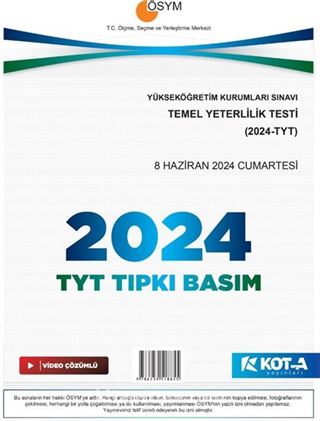 2024 TYT Çıkmış Sorular (Tıpkı Basım-Kapaksız Fasikül)