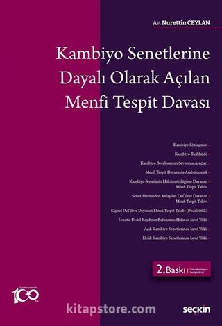 Kambiyo Senetlerine Dayalı Olarak Açılan Menfi Tespit Davası