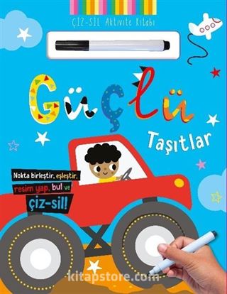 Çiz - Sil Aktivite Kitabı Güçlü Taşıtlar