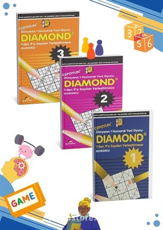 Diamond - Sudoku Akıl Dolu Oyunlar 7'den 77'ye Düşünen Tüm İnsanlar İçin IQ Geliştiren 3 Cep Boy Kitap