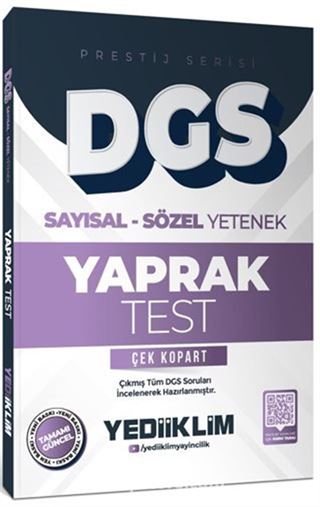 2026 DGS Prestij Serisi Sayısal Sözel Yetenek Çek Kopart Yaprak Test