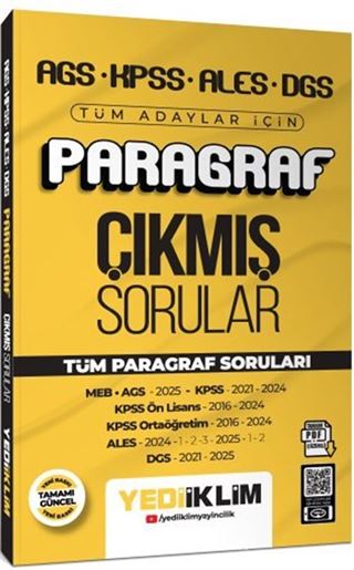 AGS KPSS ALES DGS Tüm Adaylar İçin Paragraf Tamamı PDF Çözümlü Tüm Paragraf Soruları Çıkmış Sorular
