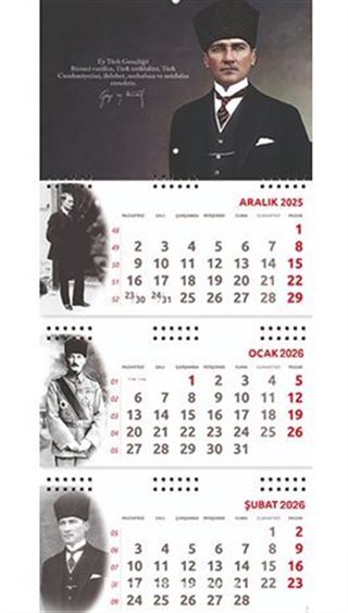 2026 Atatürk Gemici Duvar Takvimi - Gazi