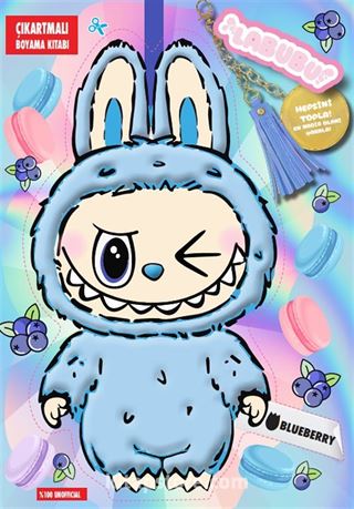 Labubu Blueberry Çılgın Koleksiyon Çıkartmalı Boyama Kitabı