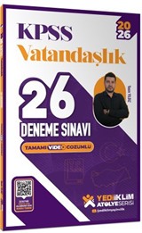2026 KPSS Vatandaşlık Tamamı Video Çözümlü 26 Deneme Sınavı